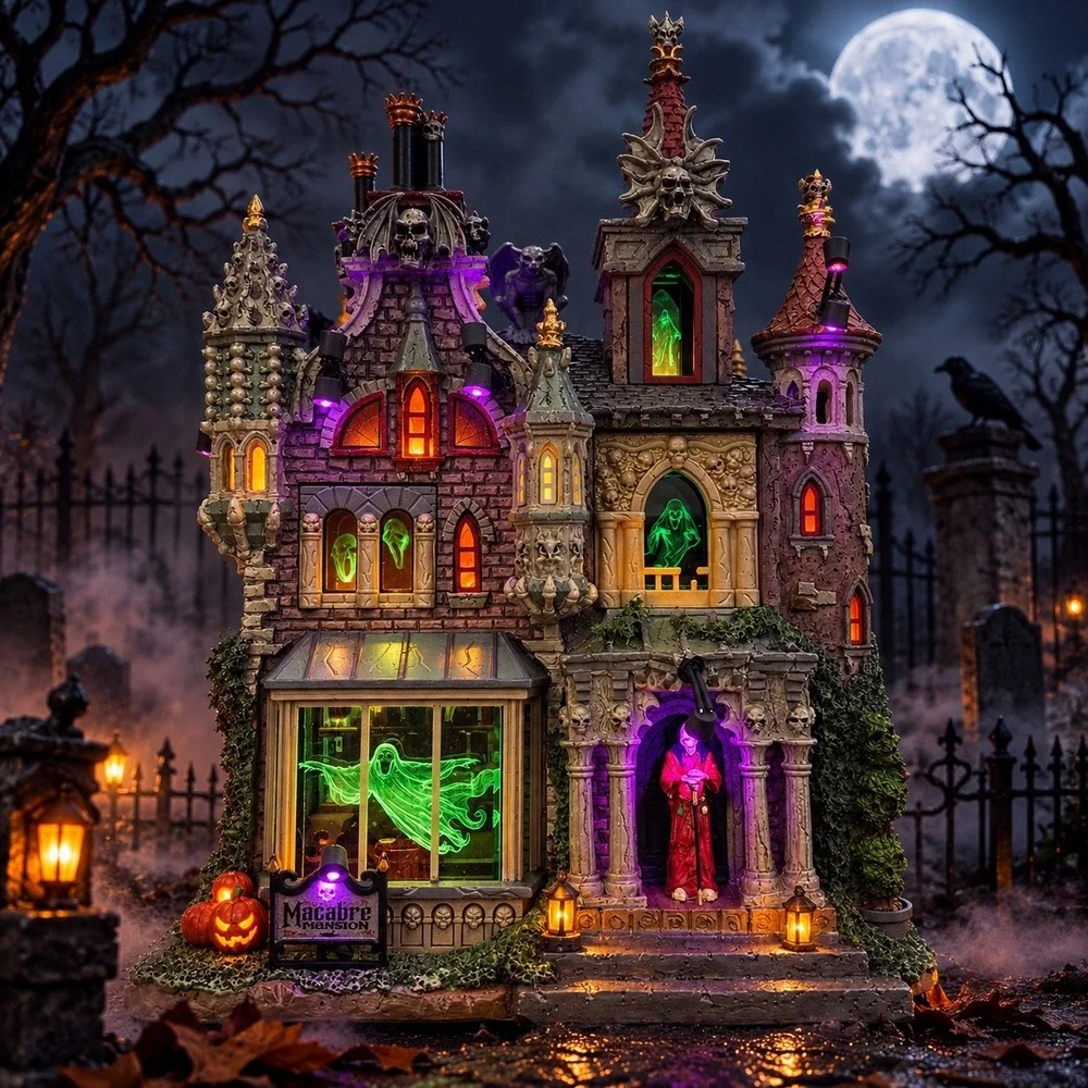 Lemax Macabre Mansion Spooky Town Lighted Halloween Village Michael's Exclusive